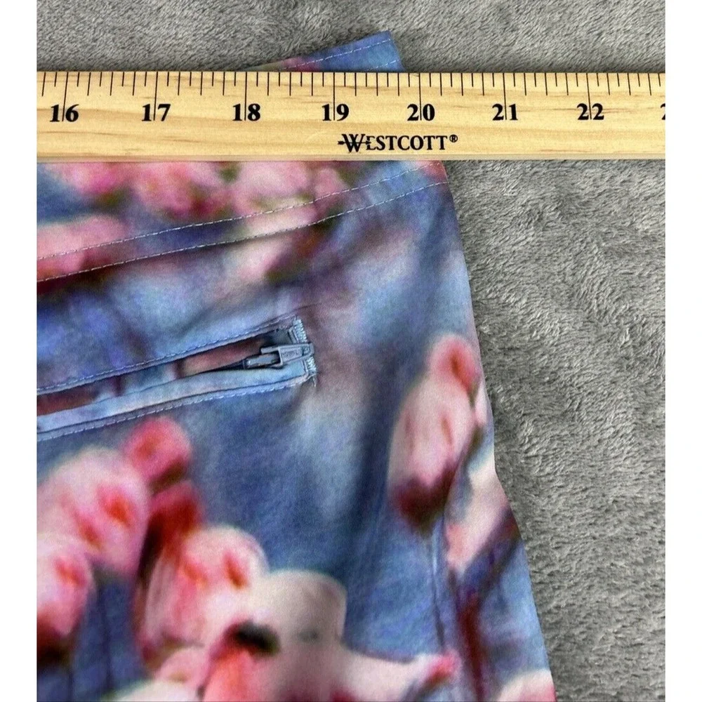 Old Navy Men's 38 Blue Pink Flamingo Hybrid Board Shorts Swim‎ Tropical Boho Fun